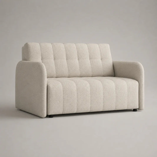 Canapé droit 2 places en tissu crème, 170 × 90 × 86 cm